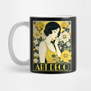 Art Deco Day Woman & Flowers Mug